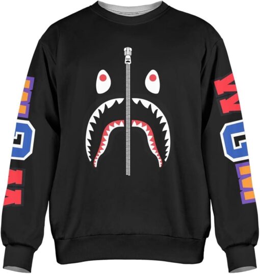 Bape Shark 3d printing hoodie men’s round neck