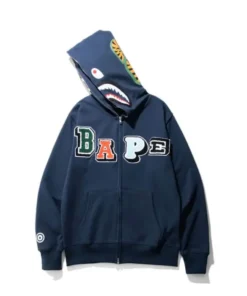 A Bathing Ape Letters Bape Shark Hoodie