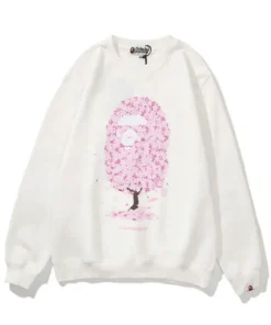 A Bathing Ape Mohair Crew Neck Sweater white