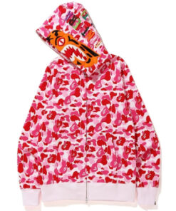 BAPE ABC Camo Tiger Full Zip Hoodie – Pink