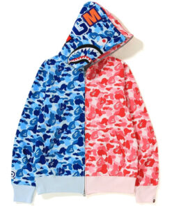 BAPE ABC Separate Shark Full Zip Hoodie – Pink-Blue