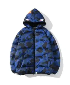 Bape Blue Quilted Camo Jacket