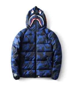 Bape Blue Shark Hooded Windbreaker Jacket