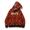 A Bathing Ape Bape XO Orange Hoodie Red