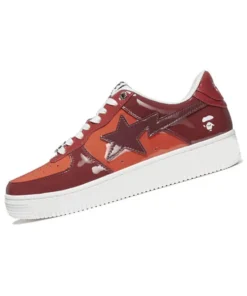 Red & Brown Bape Star Sneakers