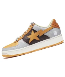 Silver Brown Bathing Apes Shoes